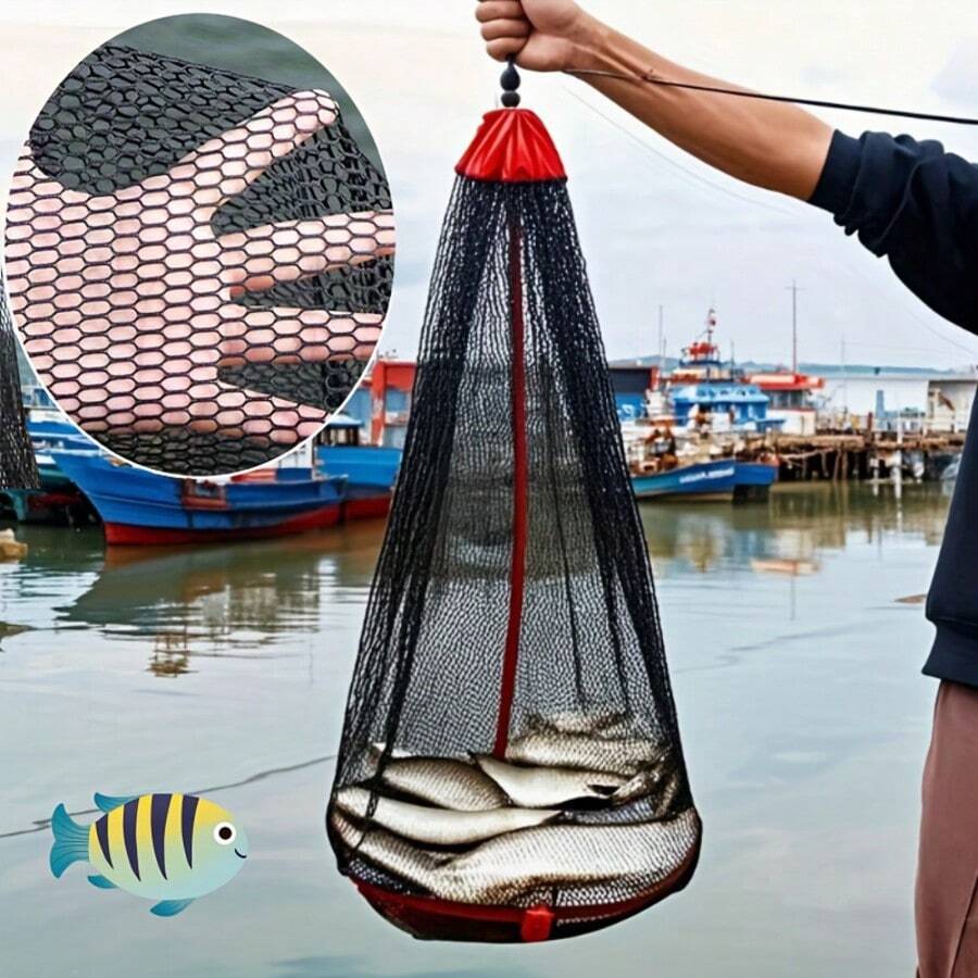 Portable Long Rope Fish Keep Net Bag, Anti-Tangle Nylon Mesh Fishing Bag, Keeps Fish Alive While Fishing - Multicolor - View 1