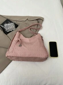 Ransel Gaya Korea Kapasitas Besar, Tas Selempang Baru, Tas Bahu Serbaguna Modis untuk Komuter - Berwarna merah muda - View 4