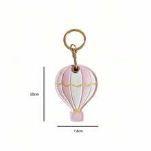 Hot Air Balloon PVC Leather Pendant Access Card Holder AirTag Protective Case Bag Car Keychain Gift - Multicolor - View 4