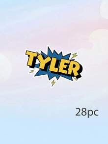 6/13/28pcs Custom Text Comic Stickers, Personalized Superhero Style Decals, Back To School Labels For Water Bottles, Stationery, Laptop, Office Supplies - Multicolor - View 7