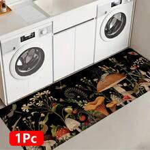 1pc, Home Decor, Mushroom Pattern Printed, Linen Kitchen Rug, Kitchen Mat, Floor Mat, Bathroom Mat, Door Mat, 3D Printed Rectangular, Suitable For Living Room, Bedroom, Hallway, Bathroom, Laundry Room - Polyester Rug, Suitable For Indoor And Outdoor Home Decor - Multicolor - View 12