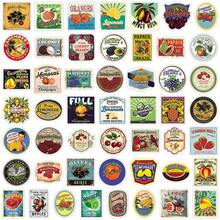 50pcs Fresh Cartoon American Retro Fruit Labels Creative Lemon Grape DIY Decoration Milk Tea Cup Stickers - Retro Fruit Labels - 1999 - View 4