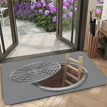 1pc Realistic 2D/3D Optical Illusion Black Hole Crack Floor Mat - Illusion 3D Cave Effect, Durable Easy-Clean Suitable For Indoor/Outdoor Use, Modern Optical Illusion For Home Entrance, Bedroom - Low- Fiber Design. - 亮色14 - 查看 10