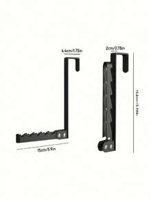 Foldable Multi-Slot Over-The-Door Hook Rack, No-Drill Clothing Storage Organizer, Space-Saving Door Back Clothes Rack, Suitable For Shirts, Towels, Hats And Bags, Bedroom Closet Home Storage Decoration - Multicolor - View 5