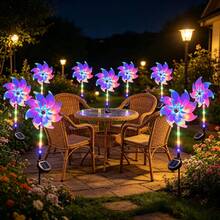 Solar Powered Wind Rotating Windmill Light, Solar Driven Rotating Projection Light IP65 LED Color Changing Outdoor Lawn Stake Light, Garden Yard Patio Pathway Landscape Decorative Light, Christmas Holiday Party Gift Light - Solar Windmill - View 5