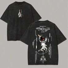Camiseta unisex lavada con estampado 258 - Blanco - Ver 1