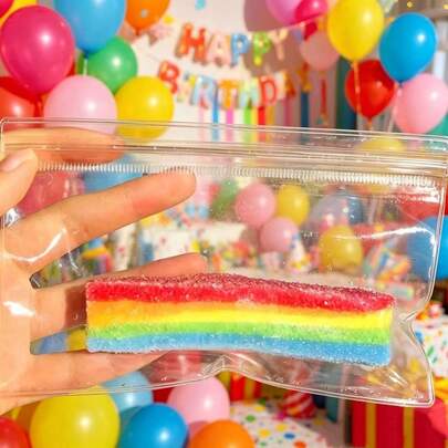 1pc Creative Realistic Colorful Candy Squeeze Toy, TPR Soft And Chewy Texture, Realistic Food Colorful Long Strip Squeeze, Suitable For Student Prizes And Gifts, Adult Stress Relief, Essential Tool For Emotional Release, Random Color