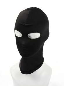 1 pièce Masque facial complet noir - Cagoule à couverture complète, avec boucle réglable, design de masque, avec ouvertures pour les yeux et la bouche - Pour masque facial complet de cosplay, ajustement confortable, fournitures pour fête d'Halloween - A - Voir 10