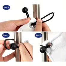 24 piezas Cuerdas/Ataduras Elásticas con Bola de Alta Resistencia - Resistentes a los Rayos UV y al Viento, Adecuadas para Lona, Tienda de Campaña, Sombrilla, Toldo | Ataduras de Sujeción Reutilizables para Todo Clima con Cabeza de Bola, para Asegurar al Aire Libre, Cubrir Lonas, Clips de Lona (Sin Necesidad de Desmontaje) - A - Ver 12