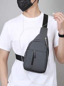 Bolso de pecho para hombre 2026 nueva moda, diseño casual de primavera, bolso bandolera de un solo hombro, bolso para exteriores de gran capacidad - A - Ver 3