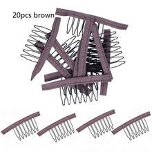 20 Pcs/Lot Lace Wig Clips Steel 7 Teeth 5 Colors Polyester Durable Cloth Wig Combs For Hairpiece Caps Wig Accessories Tools - 7 Teeth Lace Wig Clips - View 9