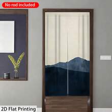 [2D Flat Print] 1pc Minimalist Abstract Mountain Outline Japanese Style Printed Door Curtain, 100% Polyester, Comfortable And Soft, Home Partition Decorative Screen, Practical Shop Room Divider Screen, Living Room And Bedroom Partition Design (Curtain Rod Not Included) - 1PC - View 5