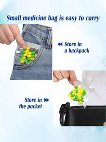 10/1portable Zipper Medicine Bag, Reusable, Used For Storing Pills/Tablets, Waterproof And Sealed, Also Suitable For Storing Jewelry, Accessories, Jewelry Storage Bags, Portable Storage Bags - Multicolor - View 4