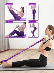 6 Tube Elastic Yoga Resistance Bands – Made Of Purple Polyvinyl Chloride Material, Suitable For Full-Body Workouts, Core Muscle Training, Arm And Leg Exercises, And Rowing Exercises. - Multicolor - View 2