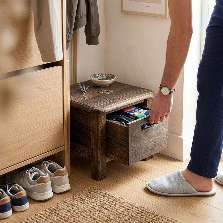 Classic Style Entryway Shoe Bench, Drawer Type Storage Furniture, Stable Four-Leg Design, Fully Assembled For Home Utility Areas - 1pcs - View 1