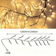 1.5m 72 LED Vine Branch Lights, Flexible Bendable Branch Design, USB Powered, Indoor Decoration For Bedroom, Living Room, Cafe, Wall Decor, Holiday Atmosphere Setup For Valentine's Day, Christmas, Wedding, Engagement Ceremony, And Unique Vase Decor - A Tree Vine Lamp - View 12