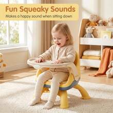 1 pieza Silla alta infantil multifuncional desmontable con almohadilla activada por sonido, ajuste de doble velocidad, bandeja extraíble, base estable antivuelco - Multicolor - Ver 6