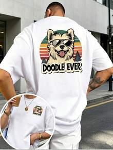 Camiseta Groovy Doodle Ever - Camiseta básica de cuello redondo con estampado a doble cara, adecuada para reuniones familiares, actividades de equipo y regalos para el Día del Trabajo, ropa - Negro - Ver 6