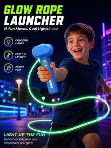 Kids Glow In The Dark Rope Launcher With Smooth Rotating Propeller, Creative Small Game, Cool Glow Shooting Toy For Indoor/Outdoor Fun, Interesting & Intellectual Rope Spinner Suitable For 3-12 Years Old Boys & Girls, Birthday & Holiday Gift - Multicolor - View 10