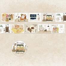 1 Roll 2m Minimalist Life Theme Decorative Washi Tape, Creative Aesthetic Stickers, DIY Decoration Collage Craft Materials, Holiday Gift, Personalized Scrapbook School Stationery Supplies School Supplies - W.P. - View 13