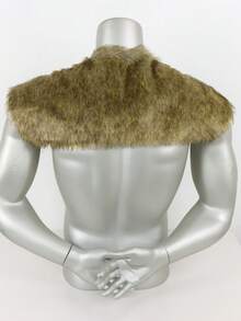 1 PC Medieval Viking/Norse Warrior Faux Fur Cape - LARP Photography Prop Cosplay Accessory,Halloween - Brown - View 7