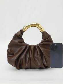 Fashionable Minimalist Pleated Cloud Handbag New Versatile Shoulder Underarm Bag - Coffee - View 7