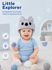 Cute Bear Anti-Fall Baby Walking Hat, Anti-Collision Protective Headgear For Toddlers Learning To Walk, Children's Safety Head Protector - Gray Koala - View 5