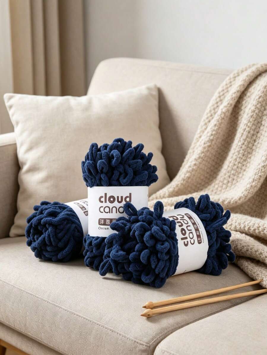 1/4pcs 8m Soft Round Yarn, Thick Yarn, Suitable For DIY Knitting Dolls, Bags, Sweaters, Blankets, 100g Per Piece
