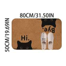 1pc Black Cat Welcome Mat, Small Rug, Doormat, Carpet, Floor Mat, Outdoor Doormat, Kitchen Rug, Home Decor, Front Door Mat, Area Small Rug, Outdoor Mat, Home Decor, Area Rug, Garden Carpet, Washable Rug - Multicolor - View 15