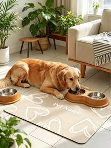1 pièce Tapis de nourrissage personnalisé avec nom d'animal de compagnie, set de table personnalisé pour animal de compagnie, matériau en terre de diatomée, décoration d'intérieur, cadeau parfait pour les amoureux des animaux de compagnie, convient aux mamans de chiens, papas de chats, famille et amis, cadeau d'anniversaire et d'occasion spéciale - Multicolore - Voir 3