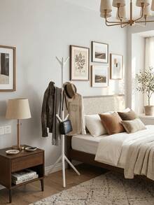Metal Freestanding Coat Rack, Tree Branch-Shaped Clothes Rack, Modern Metal Coat Tree With Multiple Hooks,Space Saving Clothes Hat Bag Holder For Entryway Bedroom Living Room - White - View 5