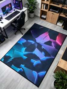 1pc Neon Geometric Fragment Floor Mat Decorative Rug, Bedroom Decor, Floor Mat, Carpet, Home Decor, Living Room Rug, Living Room Small Rug, Bedroom Rug, Living Room Home Decor, Outdoor Rug, Washable Rug - Multicolor - View 5