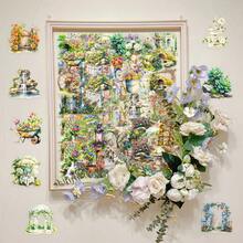 50pcs Forest Pastoral Fresh Transparent Stickers, Garden Secret Dreamy Aesthetic Decorative Phone Case & Notebook Stickers - 50 Photos Of a Hidden Garden Paradise - View 8