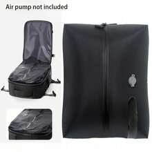Bolsa de compresión al vacío reutilizable y ligera para viajes, para almacenamiento al aire libre, con diseño de cremallera sellada, válvula de aire desechable, sin necesidad de bomba de aire, ahorradora de espacio, adecuada para equipaje y bolsas de almacenamiento de mochilas - Negro - Ver 2
