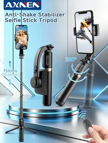 AXNEN Tripod Tongkat Selfie Stabilizer Smartphone, Dudukan Ponsel Berputar 360° dengan Kontrol Jarak Jauh Nirkabel Bluetooth, Cocok untuk Perekaman Video Android dan iOS, Siaran Langsung, Liburan Musim Panas, Perjalanan, dan Aktivitas Luar Ruangan - View 3