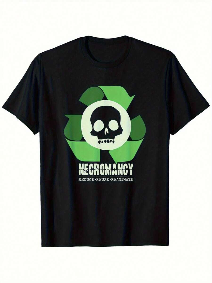 Camiseta de algodón 100% con estampado, nueva colección 2026: cómoda y fácil de usar, ideal para todas las personas. - Negro - Ver 1