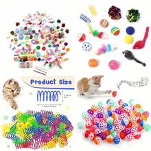 Paquete mixto de juguetes para gatos de 56 piezas/28 piezas/14 piezas. Una combinación de varios juguetes de plástico y juguetes de peluche adecuados para múltiples gatos para jugar - Rojo y blanco - Ver 7
