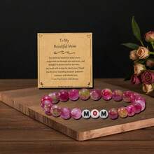 1pc Elegant Bohemian Style Women's Bracelet With MOM Letter Elastic Design, Ideal Birthday/Christmas Gift, Fashionable Casual Daily Wear - Bracelet - View 16