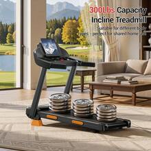 CURSOR FITNESS 4 IN 1 Treadmills For Home With 15% Incline, 3.0HP Quiet Foldable Treadmill With Handle Bar Up To 300lbs Capacity, 7-Layer Shock-Absorbing. - US B Type Plug(110-127V) - View 4
