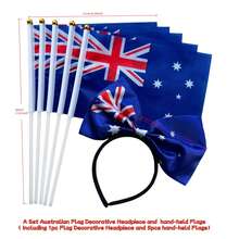 1 Set Australian Cheer Scarf And Handheld Flag, 1 Set Australian Flag Headband And Handheld Flag, 1 Set Australian Flag, Football Game Accessories - Perfect For Office, Car Decor, Home Decor, Sports Events - A - View 15