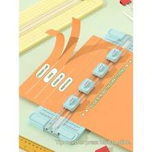 1pc Portable Paper Cutter With 4 Cutting Blades, A3/A4 Size, Easy Operation, Precise Cutting, Suitable For School, Home And Office, Made Of Durable Plastic Material - 1pc - View 3