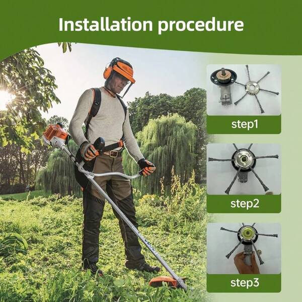 7-Inch - Garden Lawn Dethatching Machine Head, Wire Dethatching Head, Landscaping Maintenance, Wire Brush Head With Knotted Wire For Dethatching, For Cutting Machines And Brush-Cutting Machine Accessories Replacement Tools