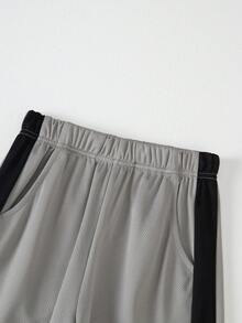 青少年男孩 2件/包休閒長褲，夏季薄款直筒兒童長褲 - 彩色 - 查看 4