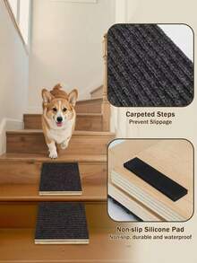 Solid Wood Pet Stairs With Anti-Slip Folding Climbing Ladder, Adjustable Ramp For Dogs And Cats, Home Use, Foldable Pet Steps, Wooden Pet Climbing Frame, Small Dog Ramp, Collapsible And Modular Pet Staircase, Hot Selling In-Stock - Dark Grey - View 9