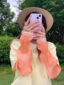 1 Pair New Pearl Mesh Sleeve Covers, Women's Loose Driving Gloves, Summer Sun Protection, Fashion - Multicolor - View 18