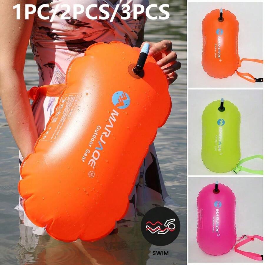 1/2/3pcs Outdoor Swimming Float, Easy Inflation With Large Air Valve, Thickened PVC Material With Waist Belt, High Buoyancy Water Rest Float, Beach Essential, Beach Accessory, Pool Float - Multicolor - View 1
