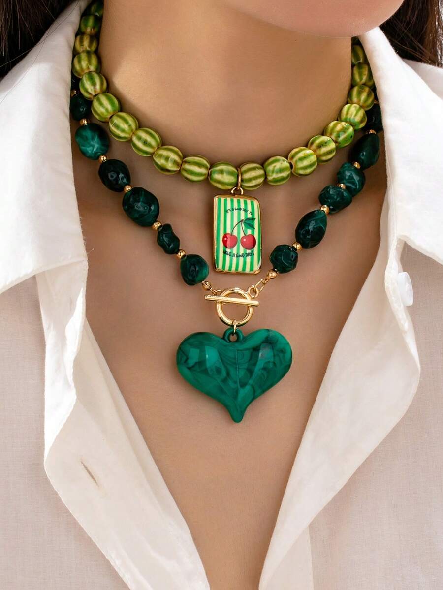 1/2pcs Women's Western Style Cowgirl Layered Beaded Necklace, Vintage ...
