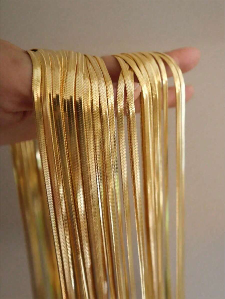 1pc Multifunctional Stainless Steel Gold/Silver Blade Chain, Suitable For Handmade DIY Jewelry Charm Making, Necklace, Layered Jewelry Accessories, Best Choice For Daily Matching - Blade Chain - View 1