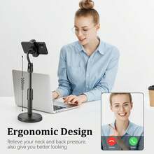 Ultra Heavy Duty Phone Stand - Slouchy Stand For Streamers, Height Adjustable Phone Live Streaming Stand, Portable Desktop Camera Stand, Suitable For Slouchy People And TV Shows, Multi-Functional Phone Stand With Weighted Base, Universal Free Height Adjustable Stand, Also Suitable For Daily Browsing - ABS Material, Multiple Colors, Telescopic Adjustable, Other Styles Available - Heavy Payment - View 8