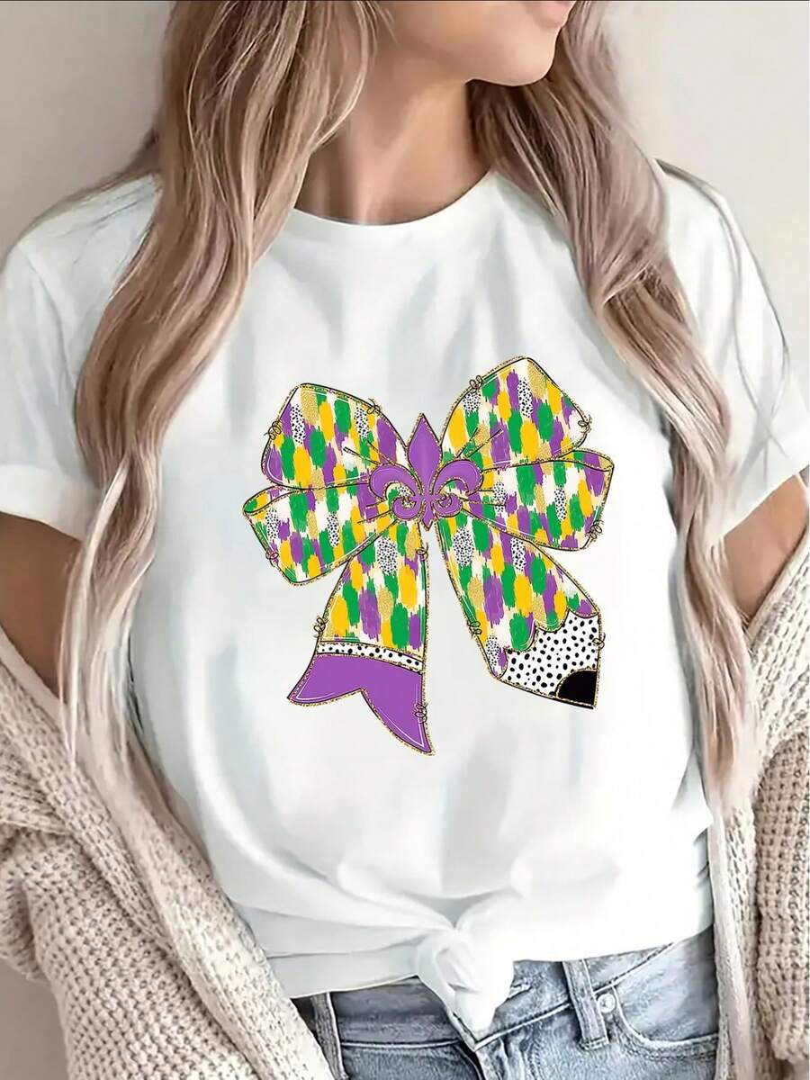 Top ligero e informal | Delicado patrón degradado, adecuado para actividades interiores y exteriores, transpirable y cómodo, d - Blanco - Ver 1